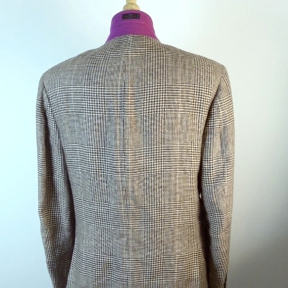 ETRO MILANO BROWN PLAID SILK HACKING JACKET blazer - Picture 5 of 7